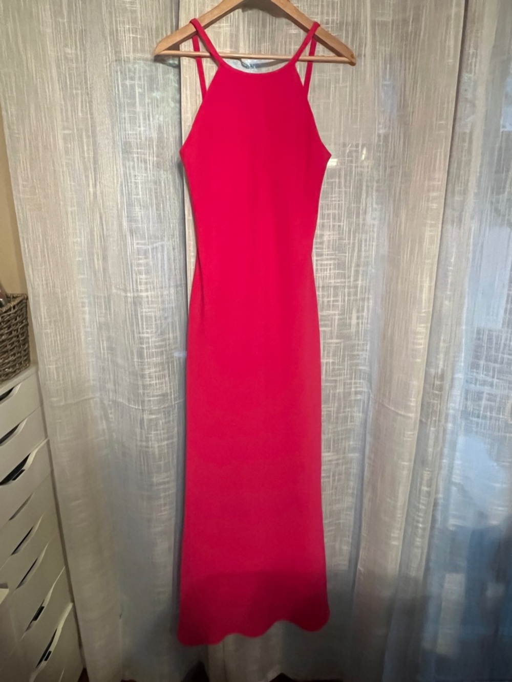Calvin Klein Bright Pink Halter Maxi Dress